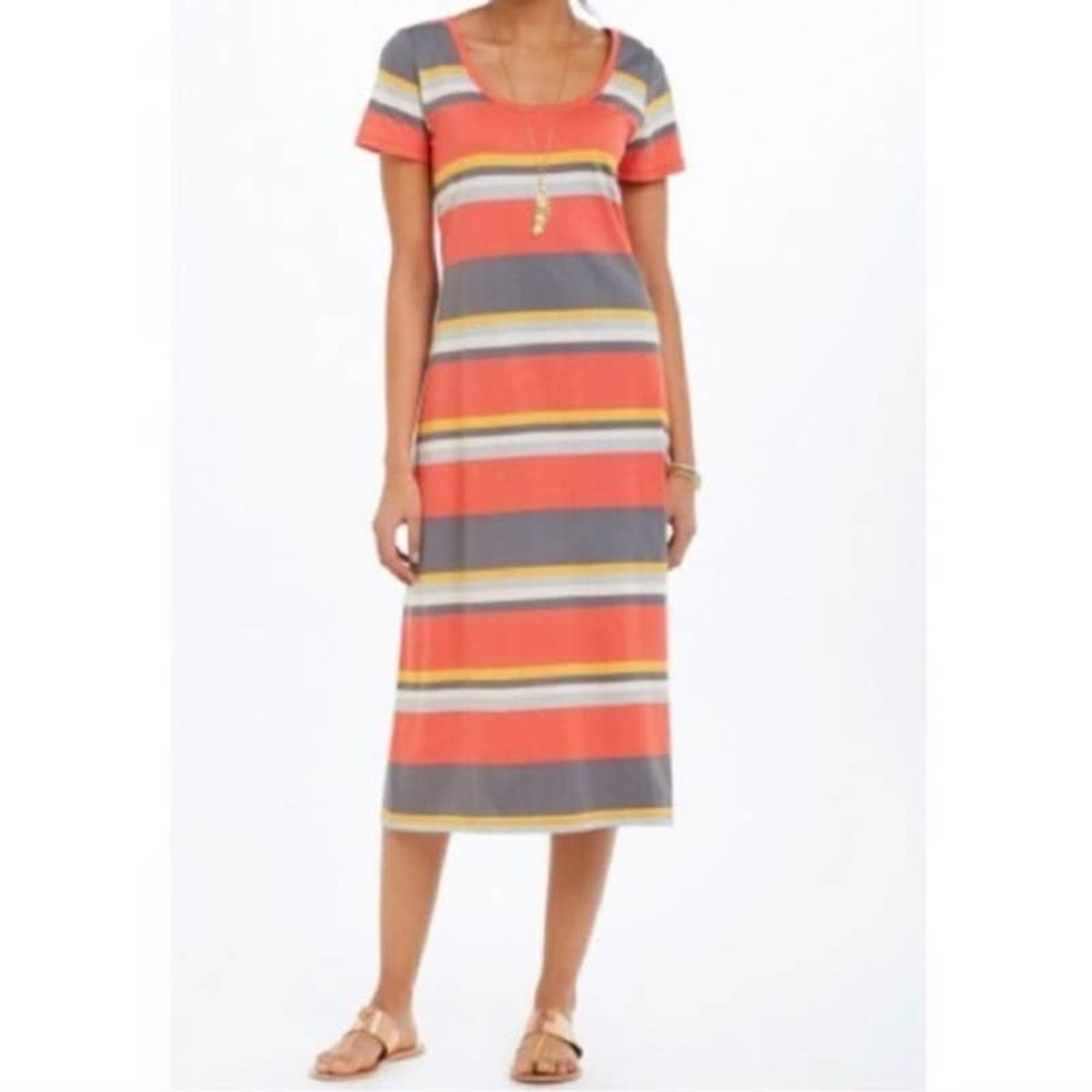 Anthropologie Saturday Sunday Womens Small Striped Multicolor T-Shirt Midi Dress